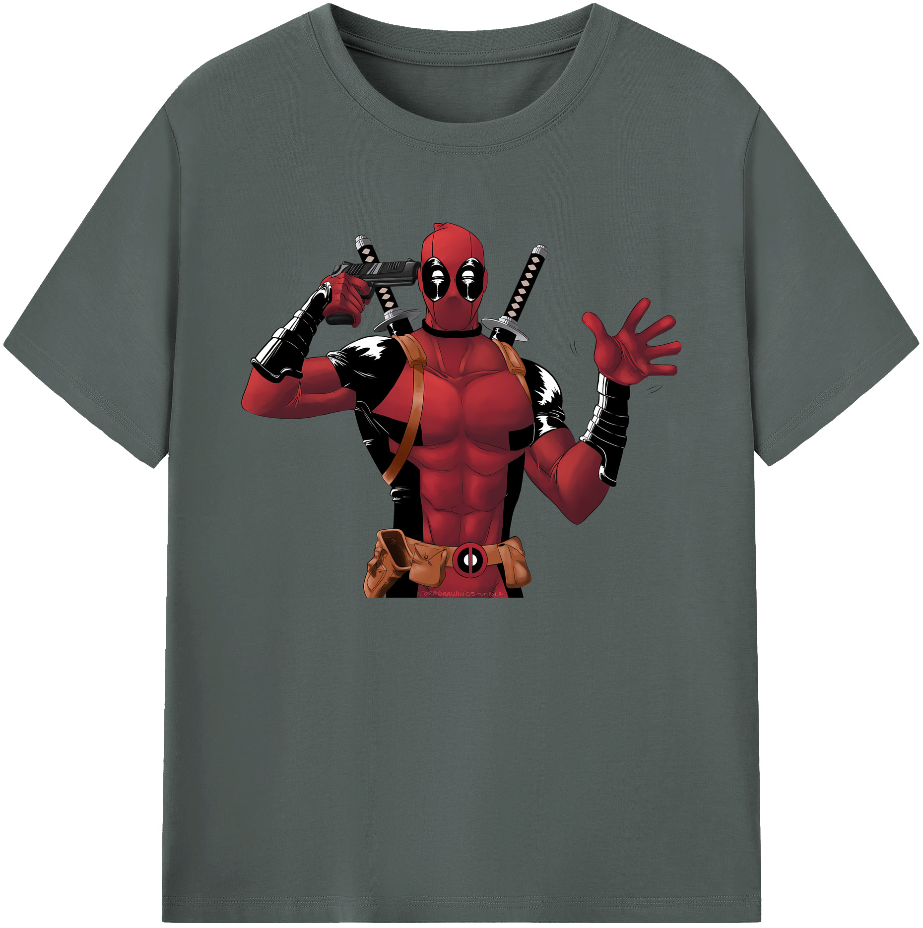 （画像用） Deadpool デッドプール 綿100％ メンズ半袖Tシャツ｜肌触りやわらか＆通気性